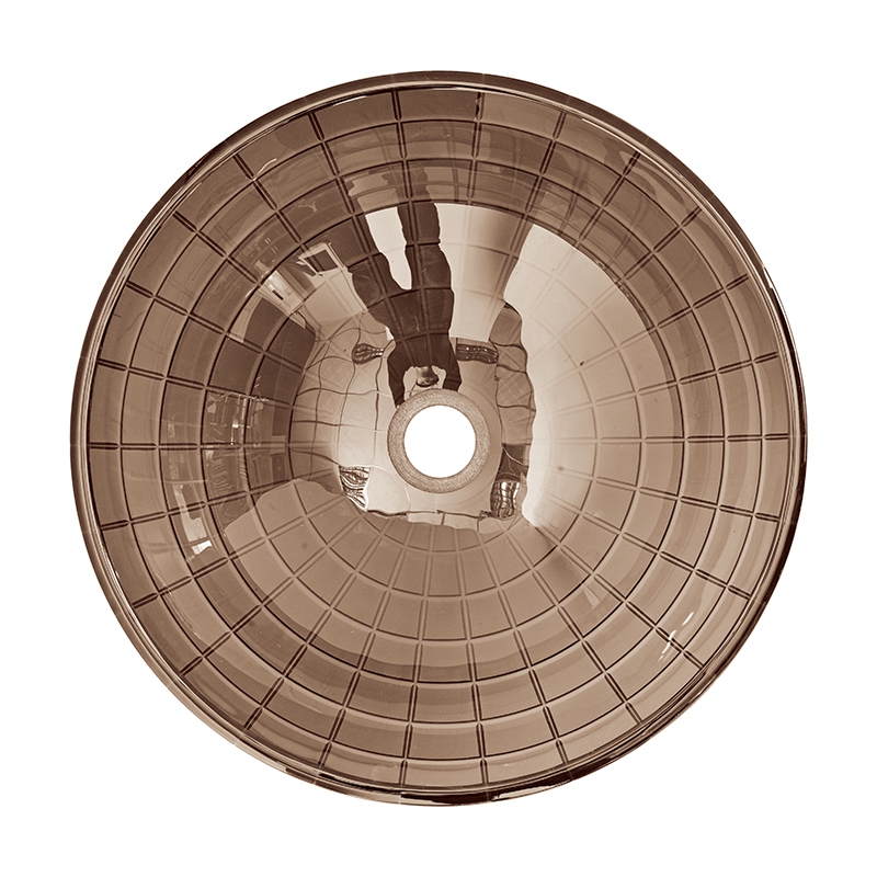 Round Glass Basin Bathroom Sink Modern Style Design Brown Color